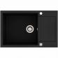 Lavabo Saturn 790 kkkenvask i komposit m/aflbsbakke - Sort/krom