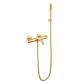 Cass�e komplet badekararmatur m/crystal cut - B�rstet messing
