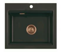 Lavabo Kara 57 keramik kkkenvask - Mat sort m/kobber aflb