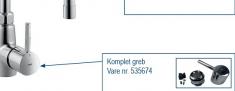 Komplet greb til KWC 1 greb Gastro incl. Grebstyr KOMPLET GREB TIL KWC 1