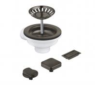 Grohe afløbssæt til køkkenvask inkl. drejeknap - Børstet hard graphite