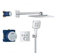 Grohe Grohtherm SmartControl 310 komplet brusesæt t/indbygning - Krom