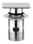 Grohe push-open bundventil til vaske med overlb - Firkantet - Krom