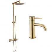 Casse Crystal Cut komplet pakke til badevrelset - Brstet messing