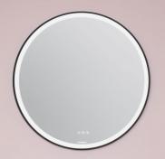 Cassøe Torino rundt spejl m/touch og sort ramme - Ø80