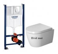 Duravit Me by Starck Compact Rimless hvid mat toiletpakke inkl. sde m/softclose, cisterne, wondergliss og krom betjening