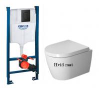 Duravit Me by Starck Compact Rimless hvid mat toiletpakke inkl. sde m/softclose, cisterne, wondergliss og mat sort betjening