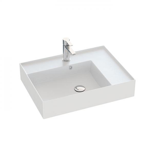 Dansani Luna Azym 61 asymmetrisk håndvask t/møbel - Venstre - 1 hanehul Dansani Luna Azym 61 asymmetrisk håndvask t/møbel - Venstre - 1 hanehul