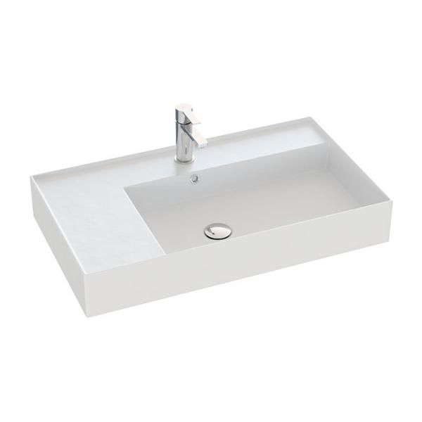 Dansani Luna Azym 81 asymmetrisk håndvask t/møbel - Højre - 1 hanehul