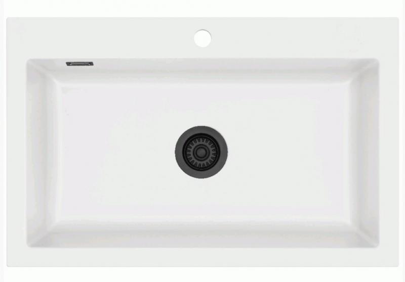 Lavabo Mera 80 porcelænskøkkenvask - Sort afløb Lavabo Mera 80 porcelænskøkkenvask - Sort afløb