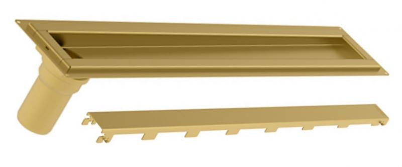 Blucher Waterline 800 mm afløb m/Copenhagen Line rist - Børstet messing Blucher Waterline 800 mm afløb m/Copenhagen Line rist - Børstet messing