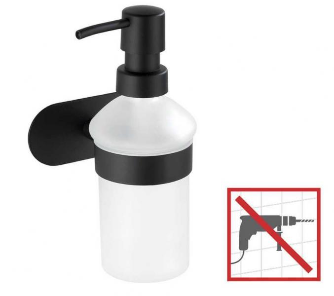 Wenko Orea sæbedispenser til væg - Mat sort - Skruefri Wenko Orea sæbedispenser til væg - Mat sort - Skruefri