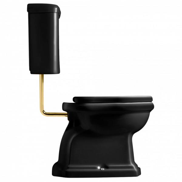 Lavabo Retro Low toilet med messing rør og S-lås - Blank Sort Lavabo Retro Low toilet med messing rør og S-lås - Blank Sort