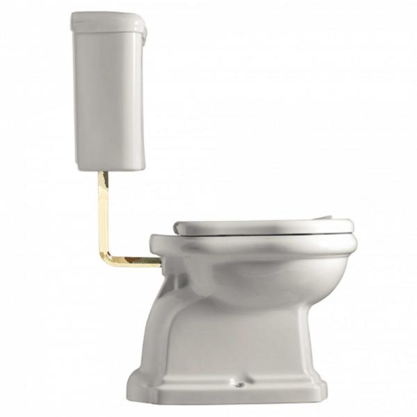 Lavabo Retro Low toilet med messing rør og P-lås - Blank hvid Lavabo Retro Low toilet med messing rør og P-lås - Blank hvid