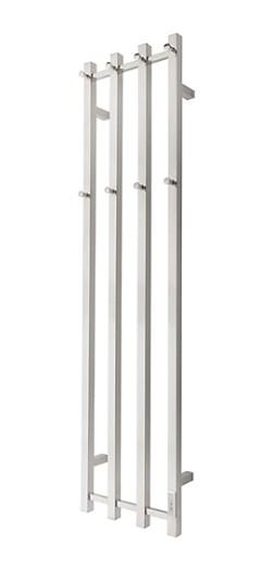 TVS Eldo 4 Square håndklædetørrer m/timer - 35x140 cm - Poleret rustfri stål