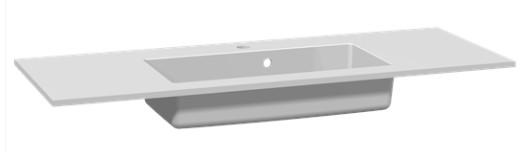 Dansani Minore 120 møbelvask - Uden hanehul - Hvid mat