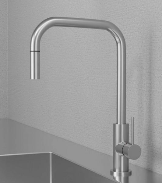 Primy Steel Accent Square køkkenarmatur m/udtræk - Rustfrit stål Primy Steel Accent Square køkkenarmatur m/udtræk - Rustfrit stål