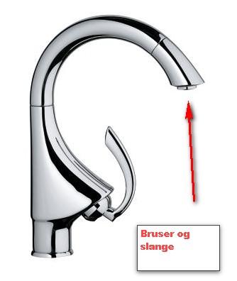 Grohe håndbruser og slange til K4 (uden omskifter)