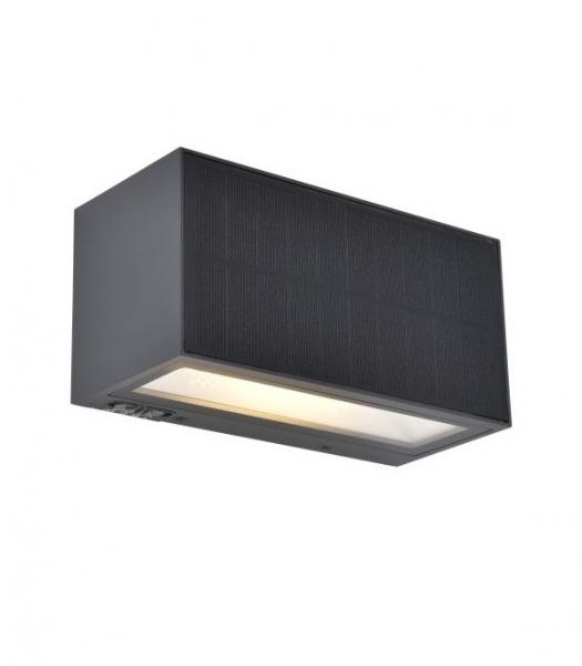 Lutec Solar Inka hybrid udendørslampe til væg m/solceller - Mørkegrå