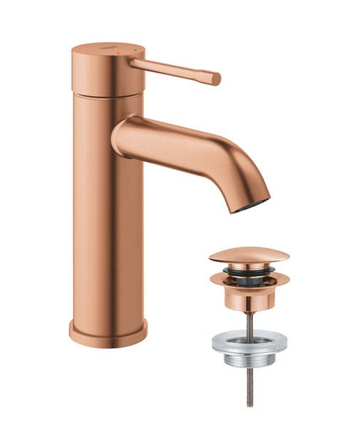 Grohe Essence New håndvaskarmatur m/push-open bundventil - Børstet Warm Sunset Grohe Essence New håndvaskarmatur m/push-open bundventil - Børstet Warm Sunset