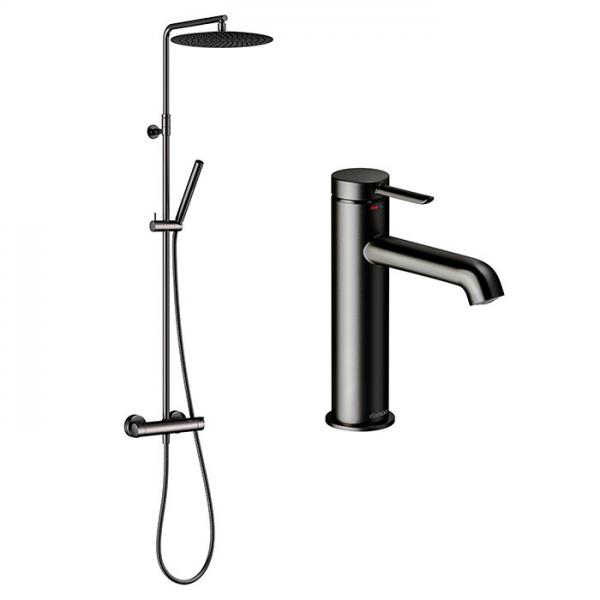 Damixa Iris komplet pakke til badeværelse - Børstet grafitgrå