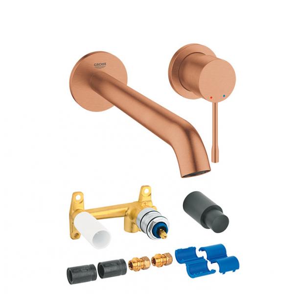 Grohe Essence New L komplet armatur til indbygning i væg - Børstet Warm Sunset Grohe Essence New L komplet armatur til indbygning i væg - Børstet Warm Sunset