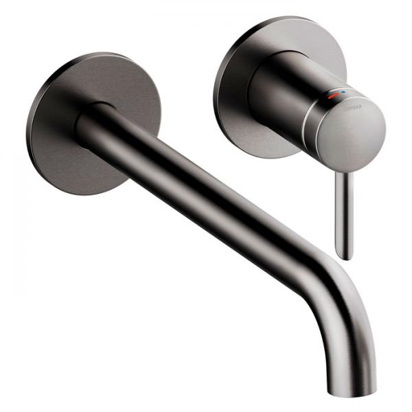 Damixa Iris håndvaskarmatur til indbygning m/Koldstart - 250 mm - Børstet grafitgrå