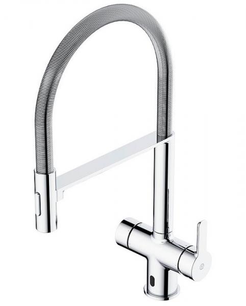 Gustavsberg Estetic Duo Semi-prof køkkenarmatur m/udtræk, sensor og koldstart - Krom