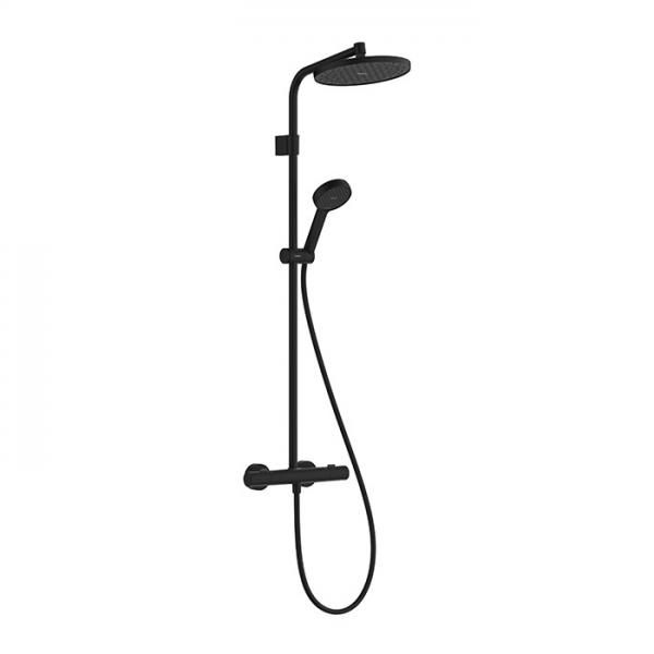 hansgrohe Activera S 240 showerpipe 1jet m/Ecosmart+ og Ecostat Fine Varia - Mat sort