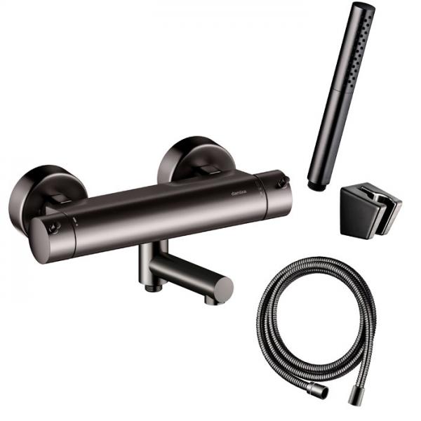 Damixa Iris komplet badekararmatur - Børstet grafitgrå