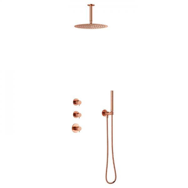 Damixa Iris XS 2 brusesystem til indbygning - Loft - Børstet kobber