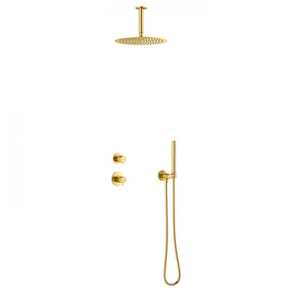 Damixa Iris DS 2 brusesystem til indbygning - Loft - Børstet messing