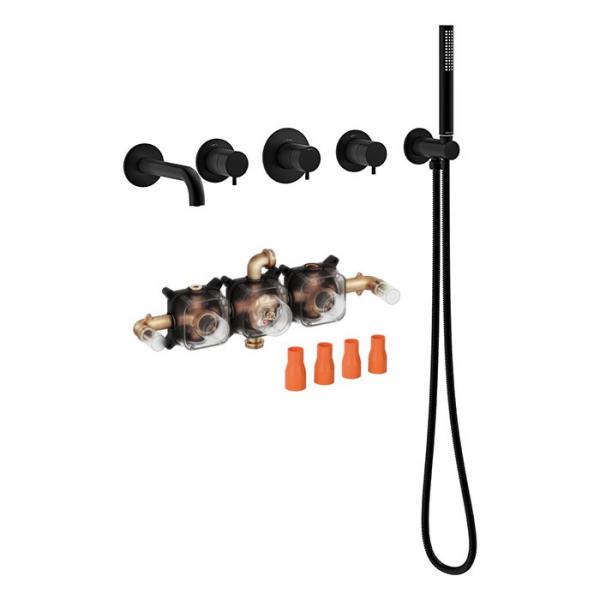 Damixa Silhouet BS 2 komplet badekararmatur til indbygning - Mat sort Damixa Silhouet BS 2 komplet badekararmatur til indbygning - Mat sort