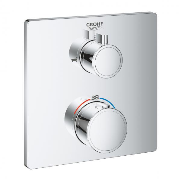 Grohe Grohtherm Square termostatarmatur til kar (2 udgange) - Krom Grohe Grohtherm Square termostatarmatur til kar (2 udgange) - Krom