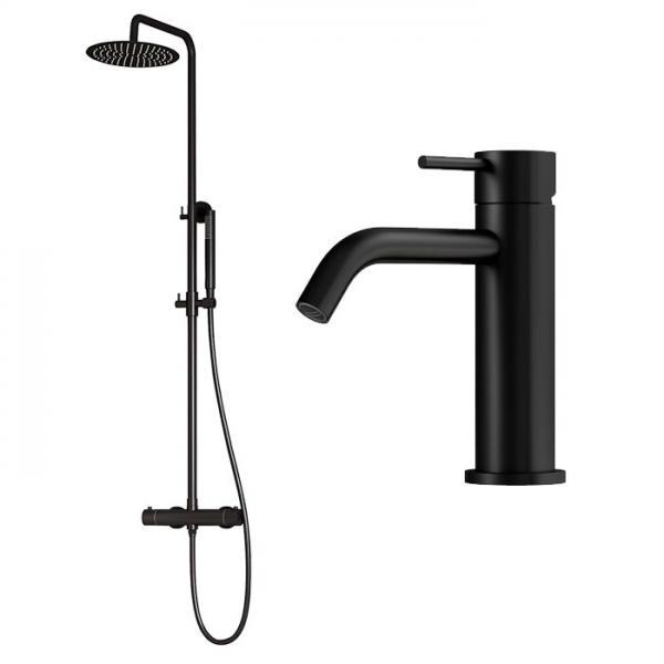 Lavabo Argo & Mira RS komplet pakke til badeværelset - Mat sort