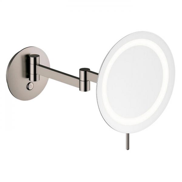 Damixa Zen make-up spejl m/lys og 5x forstørrelse - Børstet grafitgrå