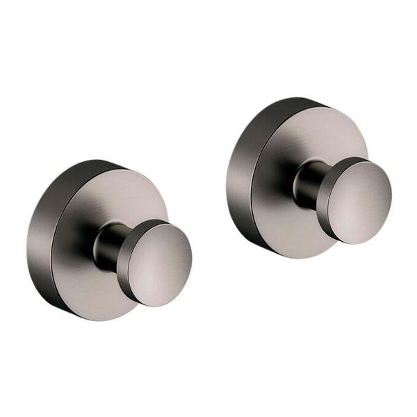 Damixa Zen håndklædekrog m/roset 2 stk. - Børstet grafitgrå Damixa Zen håndklædekrog m/roset 2 stk. - Børstet grafitgrå