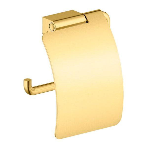 Damixa Zen toiletrulleholder m/låg - Børstet messing Damixa Zen toiletrulleholder m/låg - Børstet messing