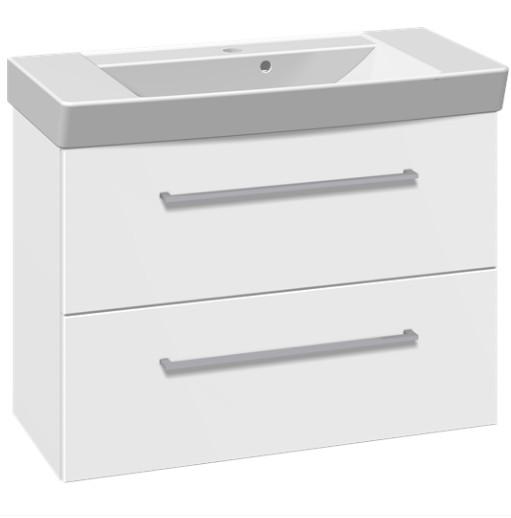 Dansani Mido+ 80 møbelsæt m/2 skuffer og Capella vask - Hvid mat Dansani Mido+ 80 møbelsæt m/2 skuffer og Capella vask - Hvid mat