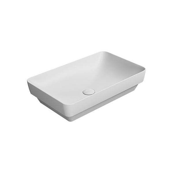 GSI Pura 60 fritstående bowlevask - Firkantet - Uden overløb - Mat hvid