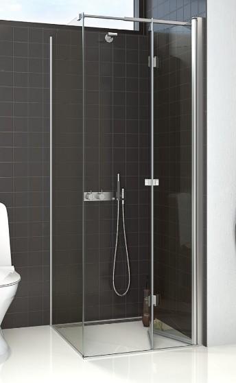 Dansani Match B+D 80x80 brusehjørne - Klar glas/matkrom Dansani Match B+D 80x80 brusehjørne - Klar glas/matkrom