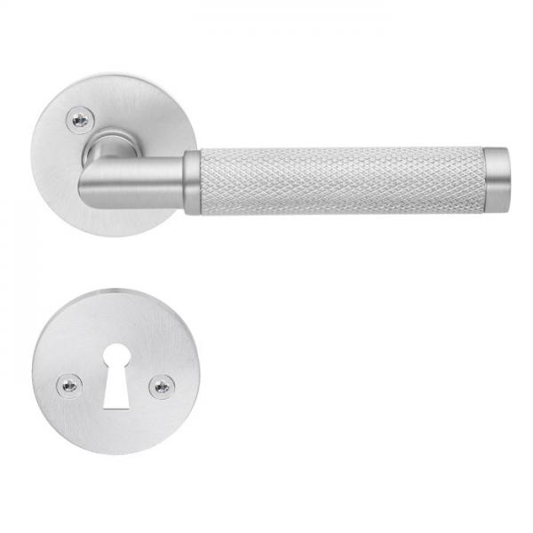 Beslagsboden Design indendørs dørhåndtag m/crystal cut - Børstet krom Beslagsboden Design indendørs dørhåndtag m/crystal cut - Børstet krom