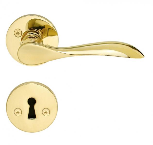 Beslagsboden indendørs dørgreb inkl nøgleskilt - Poleret messing Beslagsboden indendørs dørgreb inkl nøgleskilt - Poleret messing