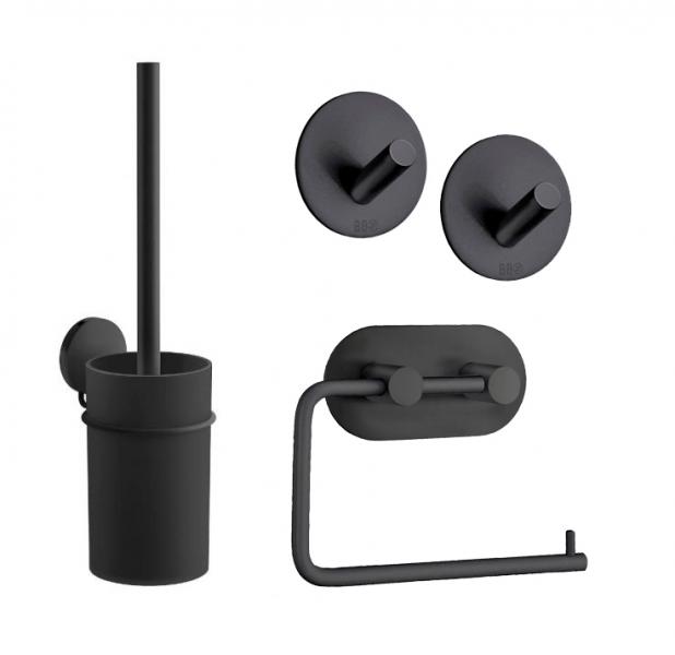 Beslagsboden selvklæbende tilbehørspakke - Mat sort Beslagsboden selvklæbende tilbehørspakke - Mat sort