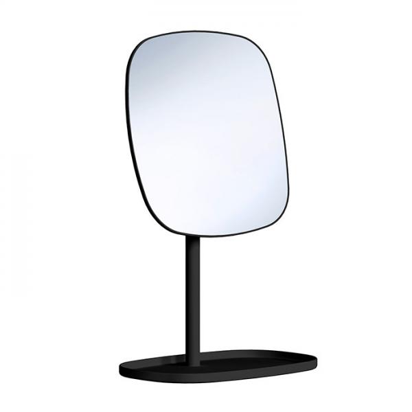 Beslagsboden Glow makeupspejl på fod m/bakke og 7x forstørrelse - Mat sort