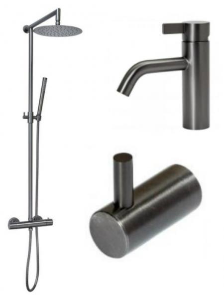 Cassøe komplet pakke til badeværelse - Gunmetal Cassøe komplet pakke til badeværelse - Gunmetal