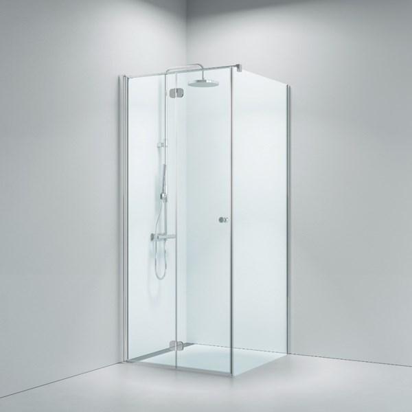 Strømberg Savona 195 fast brusevæg m/foldedør 800mm - Klart glas/krom Strømberg Savona 195 fast brusevæg m/foldedør 800mm - Klart glas/krom