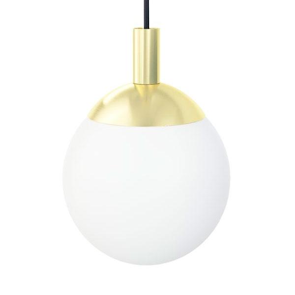 Cassøe Luna pendel m/hvidt glas - Børstet messing