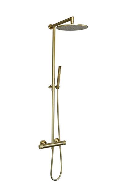 Cassøe Crystal Cut komplet brusesystem - T8 - Børstet messing Cassøe Crystal Cut komplet brusesystem - T8 - Børstet messing