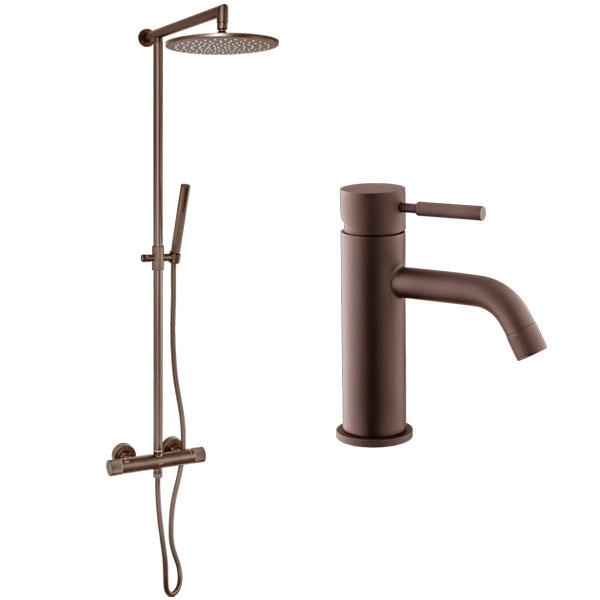 Cassøe Crystal Cut komplet pakke til badeværelset - Mat bronze Cassøe Crystal Cut komplet pakke til badeværelset - Mat bronze